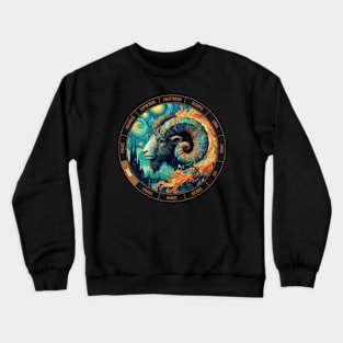 ZODIAC Aries - Astrological ARIRS - ARIRS - ZODIAC sign - Van Gogh style - 10 Crewneck Sweatshirt